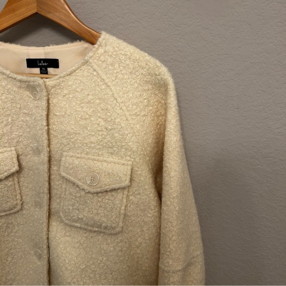 Lulu’s Unreal Coziness Ivory Shearling Jacket Women's Size XL - Picture 5 of 11